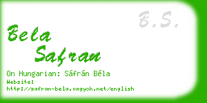 bela safran business card